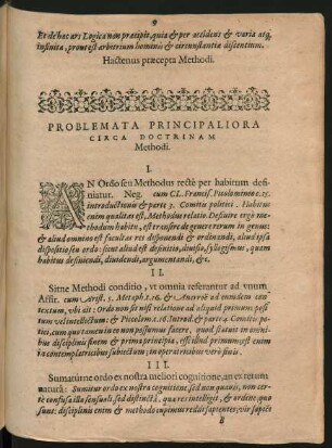 Problemata Principaliora Circa Doctrinam Methodi.