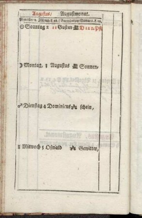 Augustus/ Augustmonat.