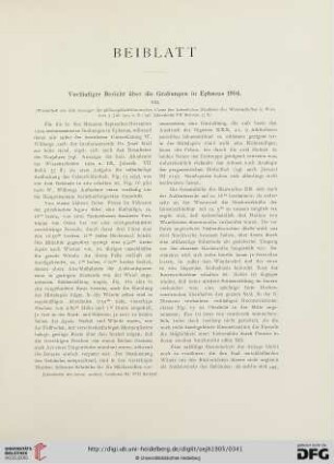 Band 8: Vorläufiger Bericht über die Grabungen in Ephesus 1904