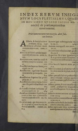 Index rerum insignium locupletissimus