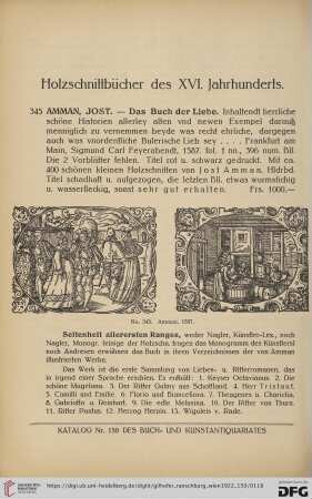 Holzschnittbücher des XVI. Jahrhunderts (Nr.345-378)