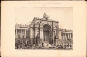Reichstag, Berlin Erster Wettbewerb: Perspektivische Ansicht Eingang (aus: Sammelmappe hervorragender Konkurrenzentwürfe H. 4, 1882)