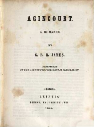 Agincourt : a romance