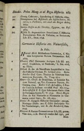 Germaniæ Historia etc. Universalis. - Ius Publ. Germaniæ.