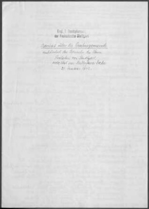 Stuttgart Pauluskirche Teil-Kirchengemeinde: Pfarrbericht 1942