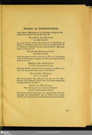 Literatur zur Standesforschung