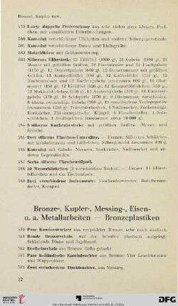 Bronze-, Kupfer-, Messing-, Eisen- u. a. Metallarbeiten - Bronzeplastiken (Nr. 590-649)
