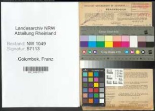 Entnazifizierung Franz Golombek , geb. 05.12.1903 (Lehrer)