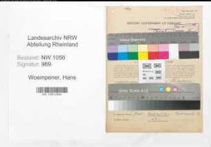 Entnazifizierung Hans Woempener , geb. 04.09.1910 (Elektriker)