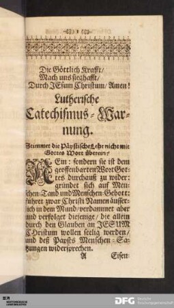 Ob der Römis. Catholis. Glaub auf Menschen-Land gegründet?