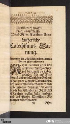 Ob der Römis. Catholis. Glaub auf Menschen-Land gegründet?
