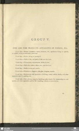 Group V. Fish And Fish Products - Apparatus Of Fishing, Etc.