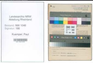 Entnazifizierung Paul Kuemper , geb. 06.08.1911 (Bergmann)