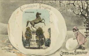 Glückliches Neujahr. Sachsenross - Gruss aus Hannover