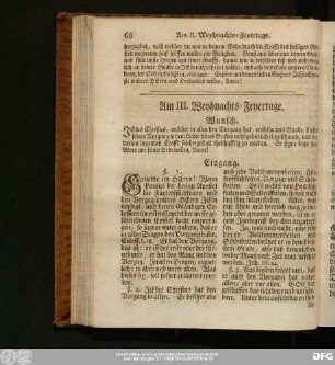 Am III. Weyhnachts-Feyertage.