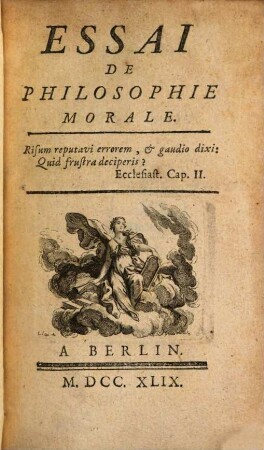 Essai De Philosophie Morale