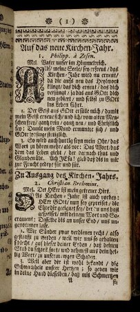 Auf das neue Kirchen Jahr. - Auf Weynachten.
