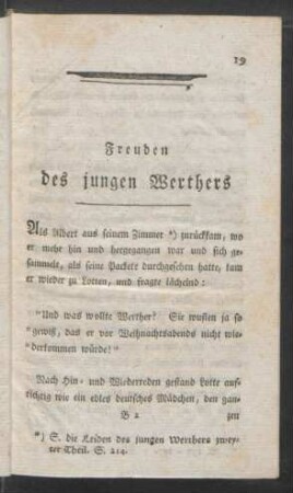 Freuden des jungen Werthers