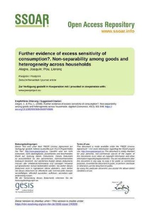 Further evidence of excess sensitivity of consumption?. Non-separability among goods and heterogeneity across households