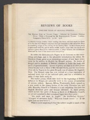 Reviews of books. English verse by Bengali writers