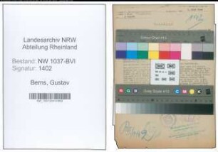 Entnazifizierung Gustav Berns , geb. 19.09.1903 (Kassenleiter)