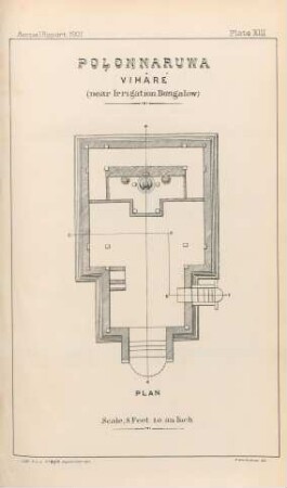 Plate XIII. Polonnaruwa. Vihâré (near Irrigation Bungalow). Plan