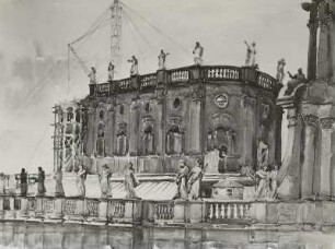 Mittelschiff der Hofkirche Dresden im Wiederaufbau