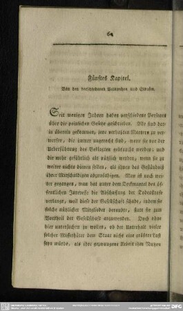Fünftes Kapitel. Von den verschiedenen Verbrechen und Strafen