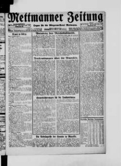 Mettmanner Zeitung. 1919-1940