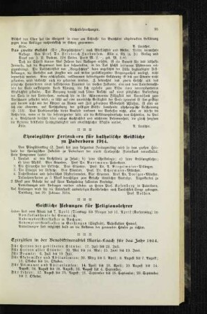 Theologischer Ferienkurs für katholische Geistliche zu Paderborn 1914