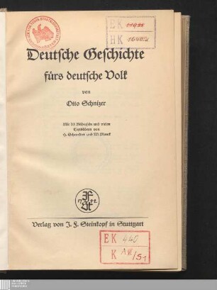 Deutsche Geschichte fürs deutsche Volk : mit 23 Bildtafeln und Textbildern