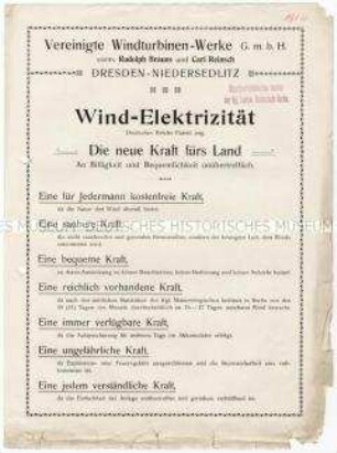 Elektrizität mittels Windturbinen