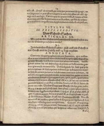 Titulus VII. De Rebus Creditis. Von Schuld-Sachen