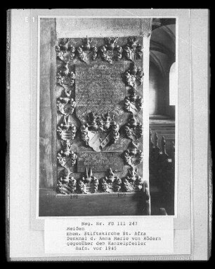 Denkmal der Anna Anna Marie von Rödern am Kanzelpfeiler
