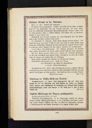 Niederlage der Russen östlich von Bagdad.