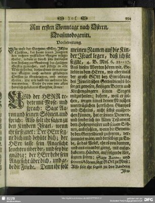 Am ersten Sonntage nach Ostern, Quasimodogeniti