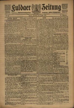 Dritte Ausgabe vom Samstag, den 03. Juli 1909.