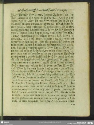 Illustrissime & Excellentissime Princeps ... [22. Juni 1629]