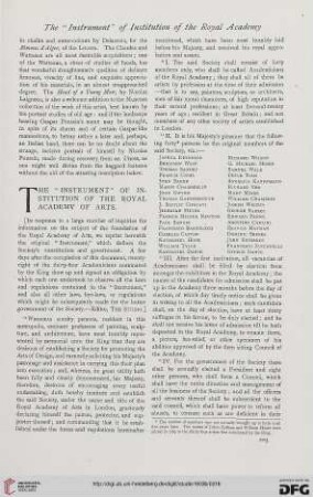 29: The "instrument" of institution of the Royal Academy of Arts