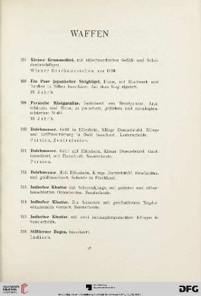 Waffen (Nr. 307-318)