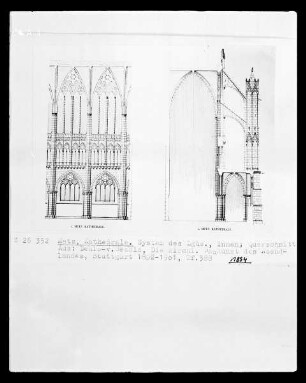 Metz, Kathedrale Saint-Étienne: System des Langhauses und Querschnitt