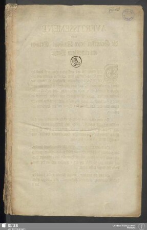 1763, Avertissement: Austheilung von dem Uberschuß derer Königl. Groß-Brittannischen und Chur-Fürstlich-Braunschw. Lünebr. und Grubenhagischen Löblichen Bergwercke/ Clausthal, St. Andreasberg und Lauterberg : Im Schluß des Quartals …