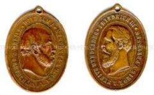 Tragbare Medaille zur Erinnerung an die zwei Deutschen Kaiser des Jahres 1888