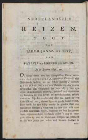 Togt van Jakob Jansz. de Roy, van Batavia na Borneo en Achin
