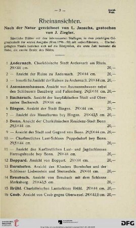 Rheinansichten (Nr. 1-47)