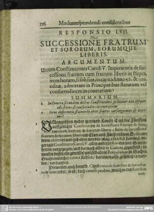 Responsio LVII. De Successione Fratrum Et Sororum, Eorumque Liberis