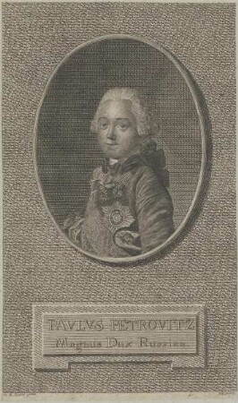 Bildnis von Pavlvs Petrowitz, Zar von Russland