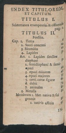Index Titulorum, Et Capitum.