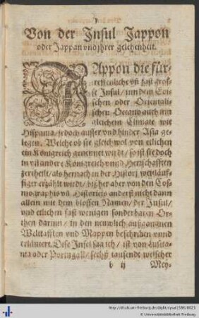Von der Japponier Sitten und Gebräuchen.