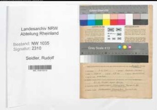 Entnazifizierung Rudolf Seidler , geb. 07.04.1901 (Technischer Angestellter)